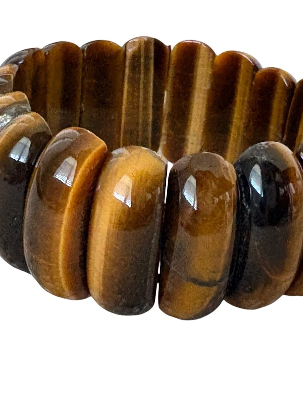 Tiger Eye Bracelet Semi-Precious Stretchable Beaded Natural Boho Gypsy